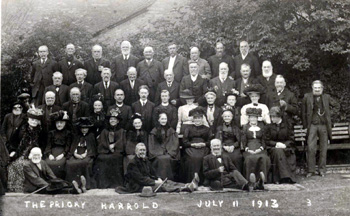 Old people at tea at Priory Gardens in 1913
